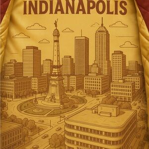 Indianapolis Themed Bomber Jacket - Red and Gold